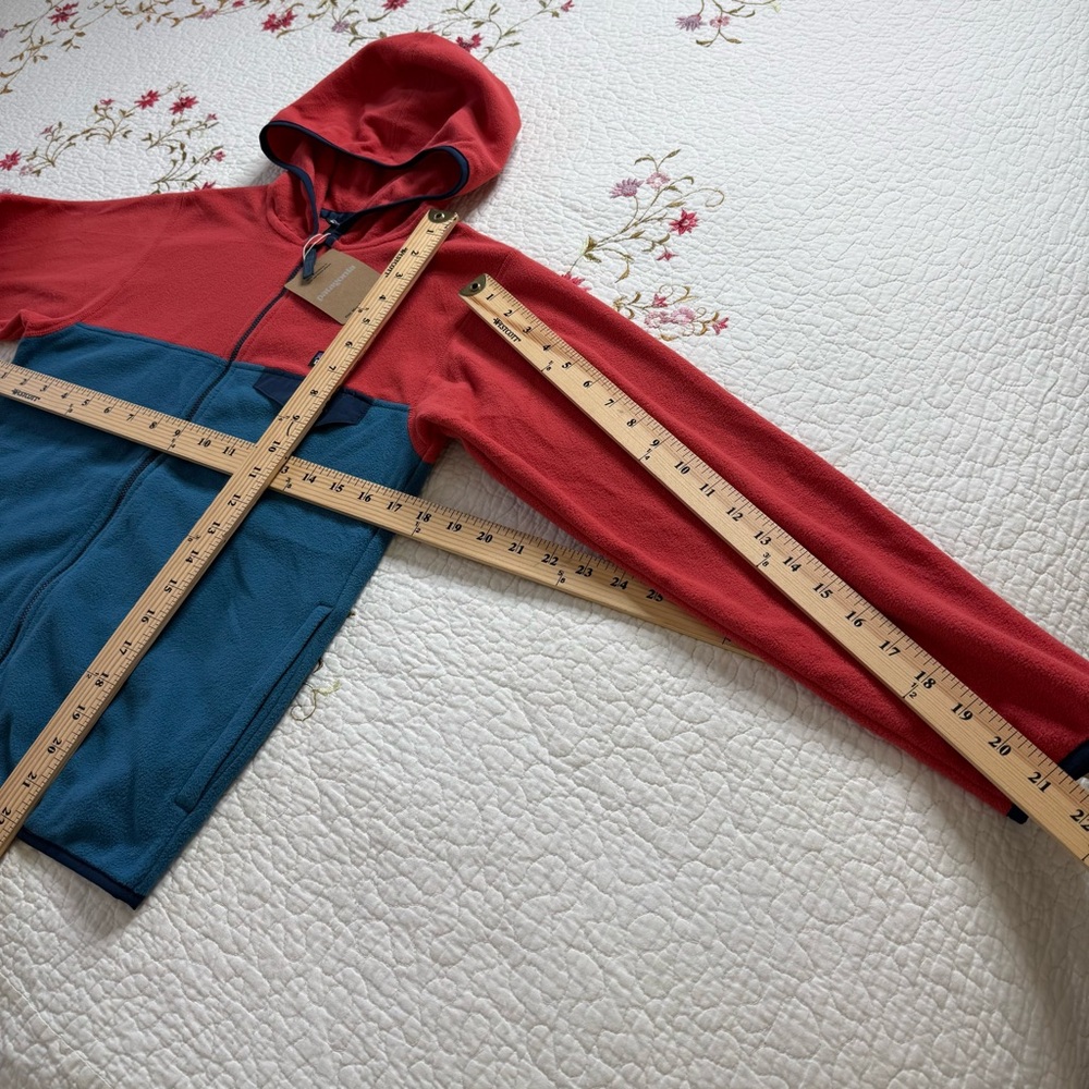 NEW Patagonia Kids' Micro D Snap-T Jacket Wavy Blue w/Sumac Red Size L (12) - Picture 3 of 5